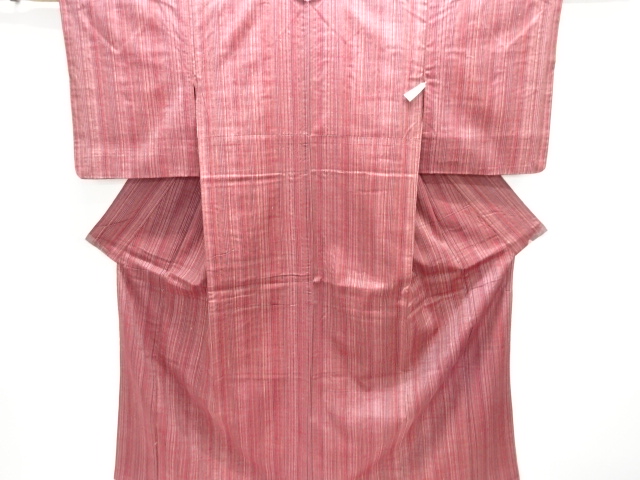 JAPANESE KIMONO / SILK / HAND WOVEN TSUMUGI / STRIPE